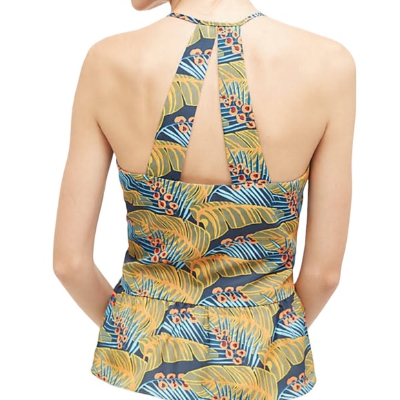 HD in PARIS x ANTHROPOLOGIE: Tropical Print Sleeveless Blouse -Size Medium - Picture 3 of 11